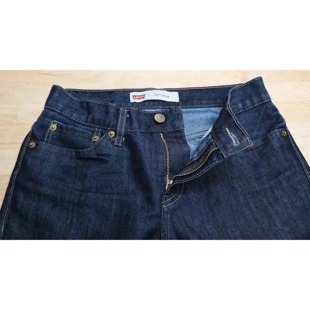 Levis 511 Blue Jeans Cotton Straight Leg Size Mens  27x27 Boys 14 reg. Slim Fit‎
